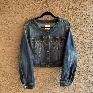 Torrid Cropped/Collarless Denim Jacket Size 2